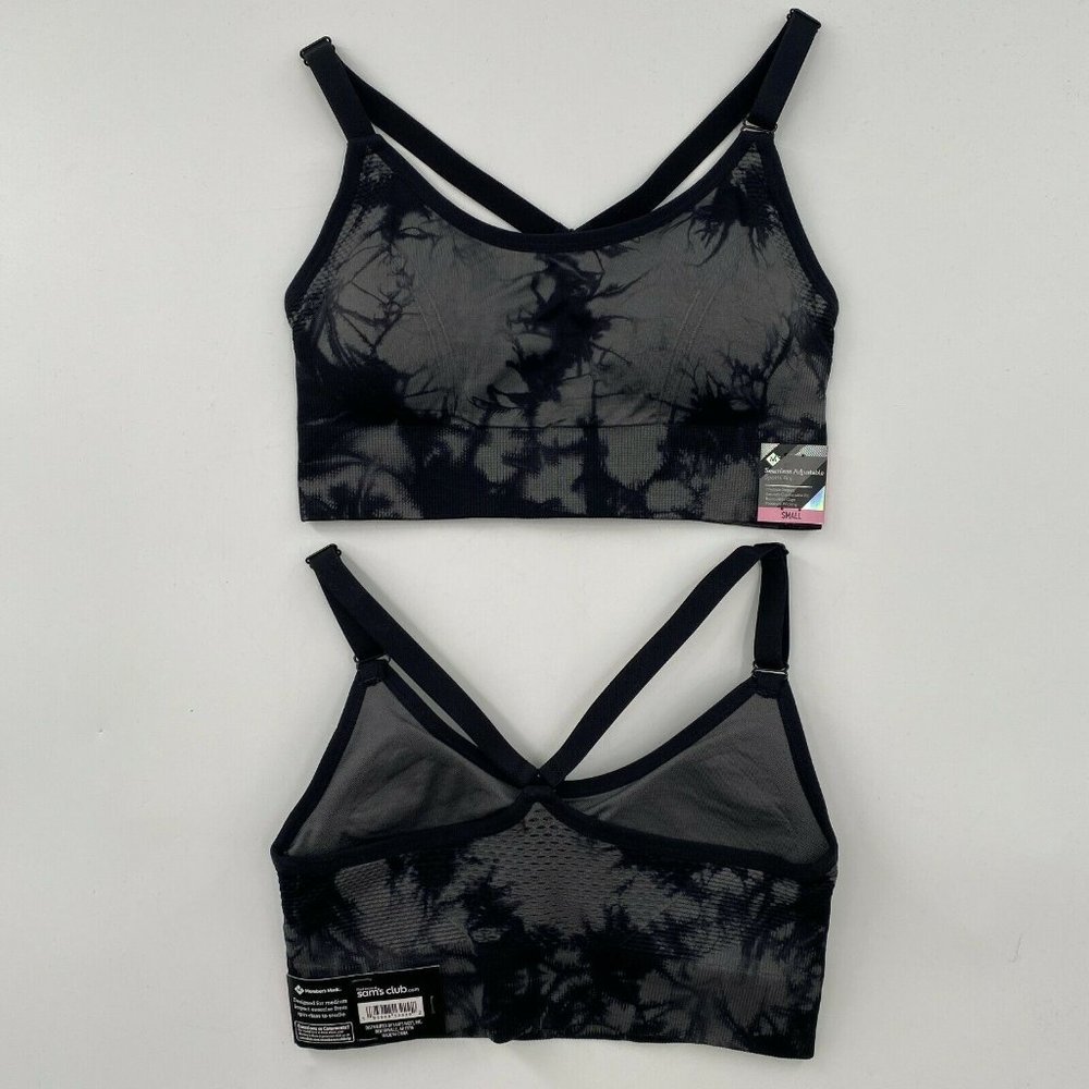 Member's Mark Women's Seamless Sports Bra Racerback Removable Cups Marble Gray S